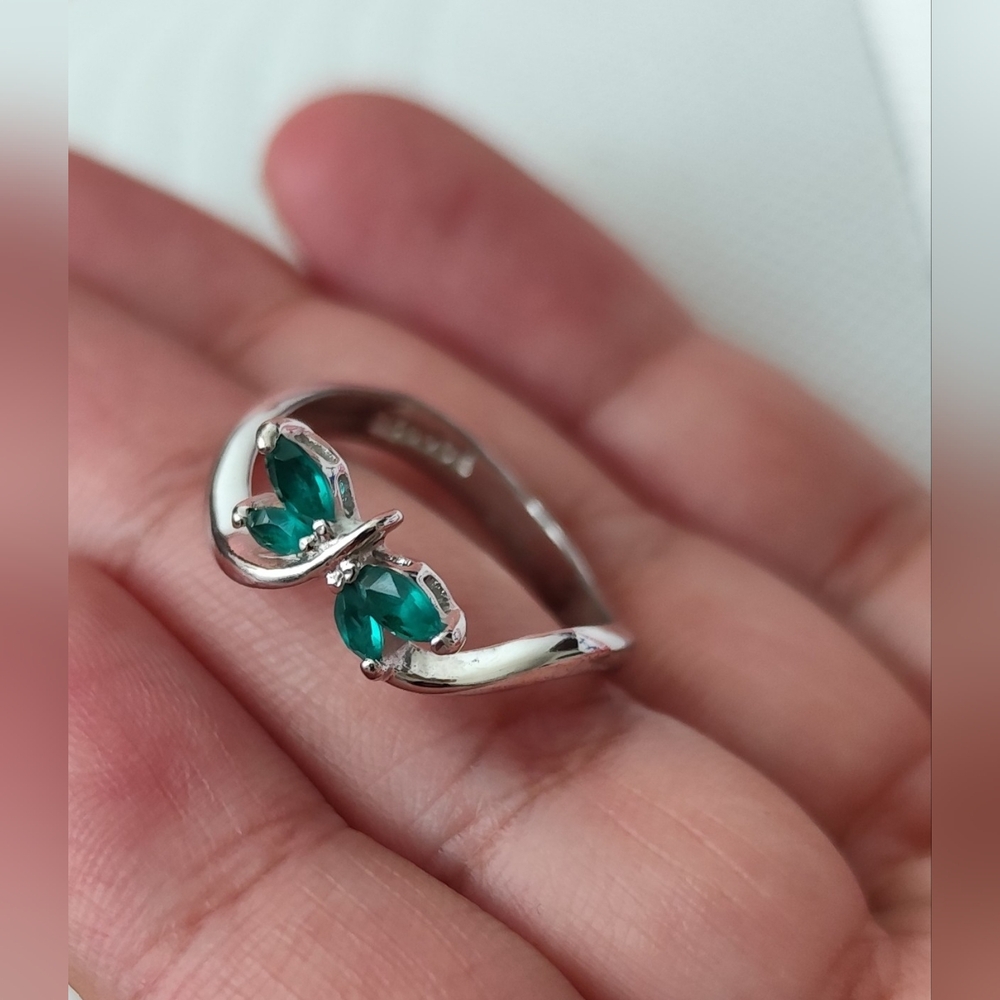 Silver Plated Zirconia Butterfly Ring (Sz: 9, By RSC)